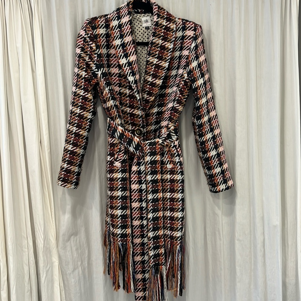 Women’s long fringe coat
